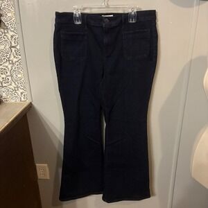 NWOT Lane Bryant Flare Leg Jean Dark Wash Front Pockets Denim Pants (Women's 18)